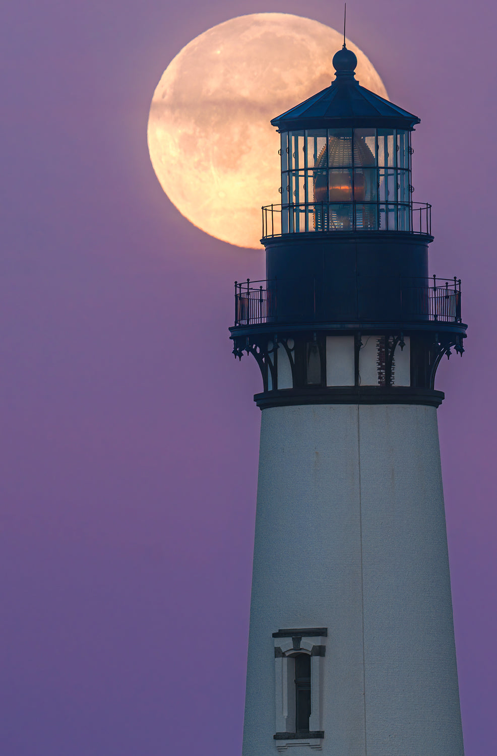 Supermoon over Yaquina Head