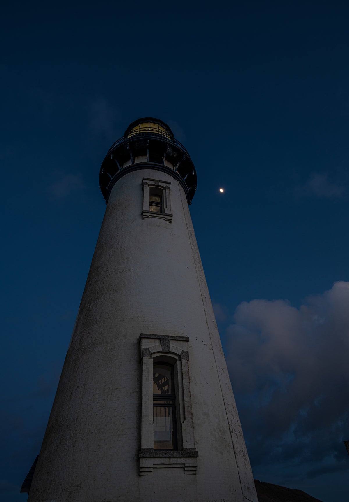 Yaquina Head Lighthouse — With Moon